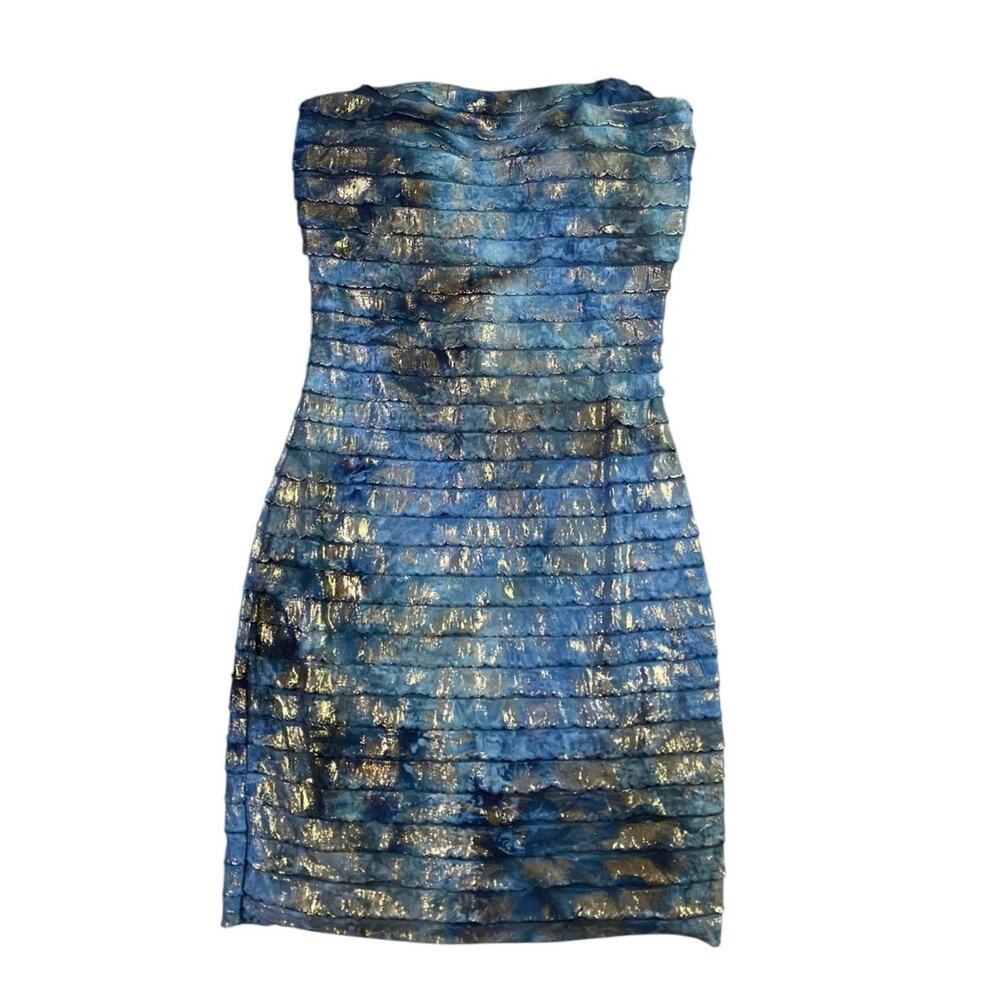 Y2K Ruby Rox Dusted Blue Marble Bodycon Dress - M - Picture 1 of 4